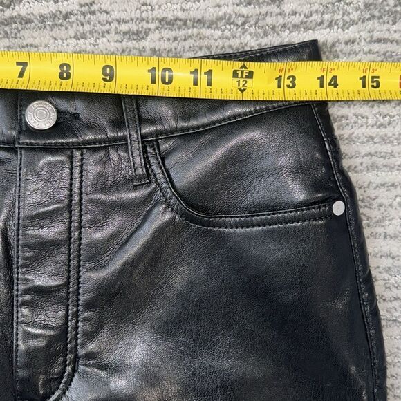 NWT FRAME Le Jane Crop Recycled Leather in Noir Revolve Size 27 - Picture 9 of 14